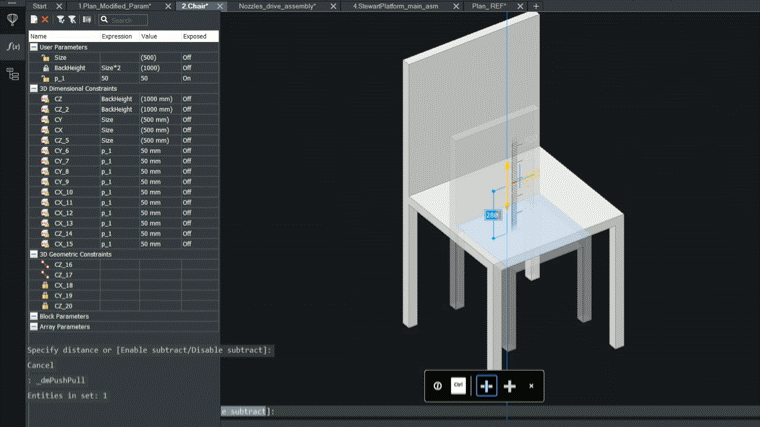 Геометрически управляемые 3D зависимости в BricsCAD